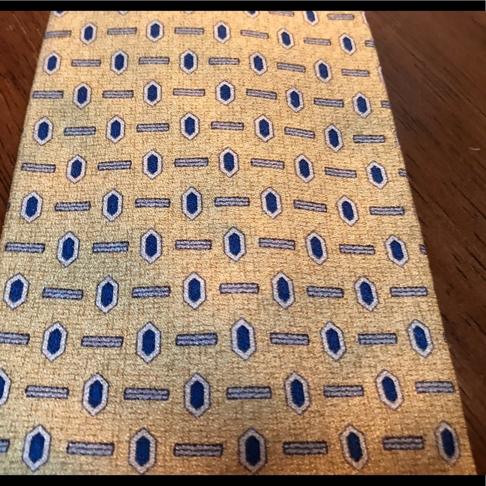 Vintage Blue and Gold silk tie